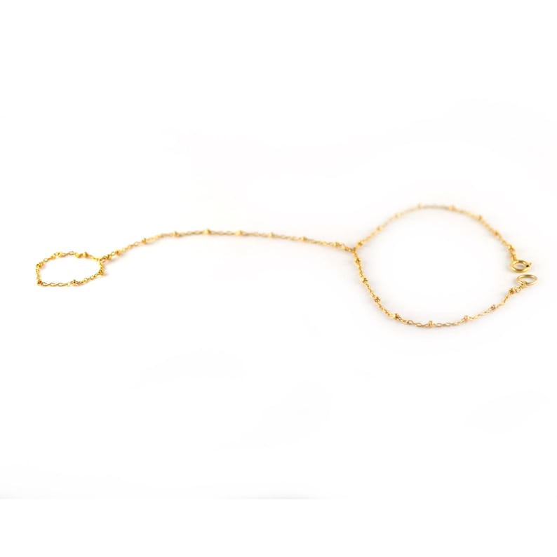 Gold Hand Chain, Beaded Hand Bracelet HCDBEAD image 6