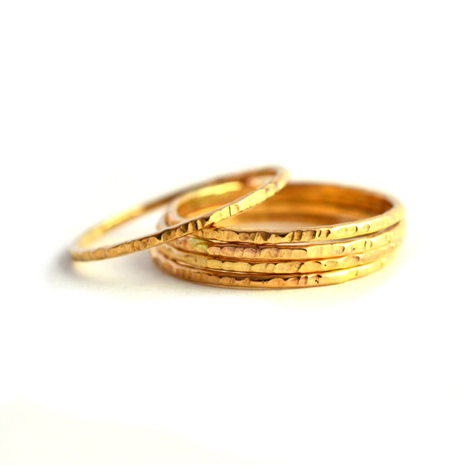 Skinny Stacking Rings, "Tree Bark" Stackable Midi Ring, SINGLE RING HSRBARK