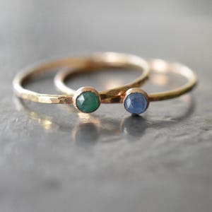 Tiny Birthstone Stacking Ring, Petite Gemstone Ring, Mothers Ring, Gold Stack Ring SGRROS-G image 6