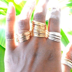Thin Gold Stacking Ring Set of 3, Stackable Midi Ring, HSR18-G3 image 8