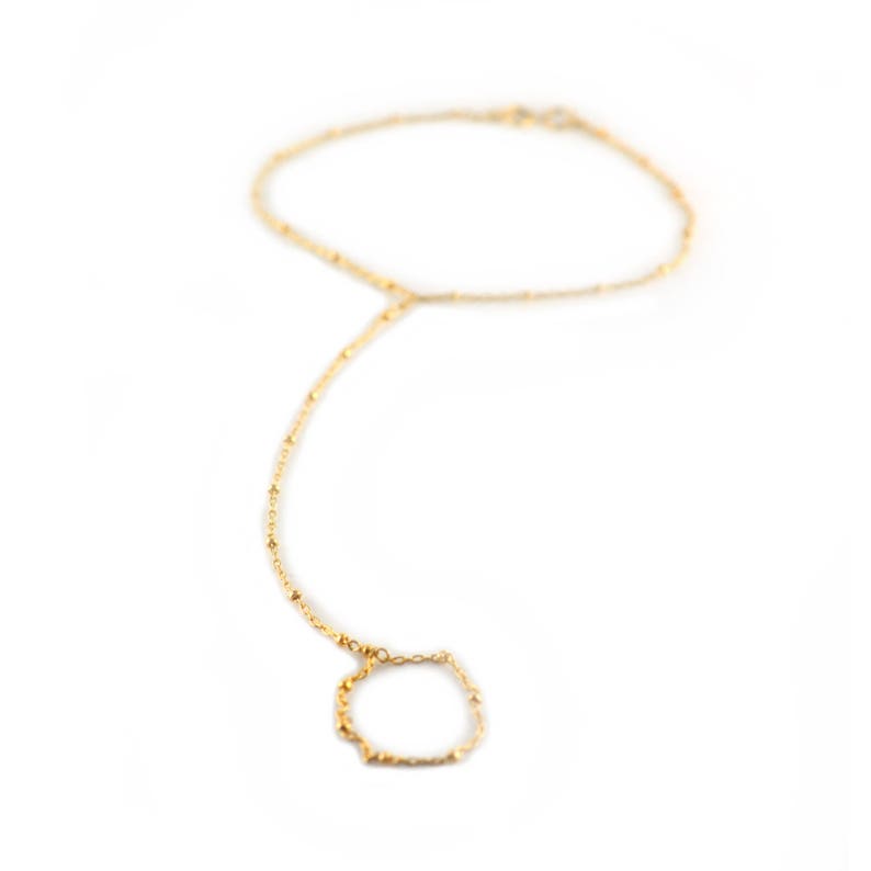 Gold Hand Chain, Beaded Hand Bracelet HCDBEAD image 4