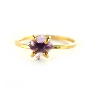 Raw Amethyst Slice Ring