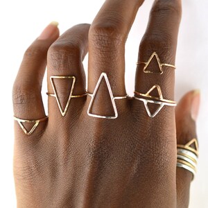 Large Triangle Ring, Gold Arrow Ring, Geomtric Jewelry SYMBOL RDLTRI image 5