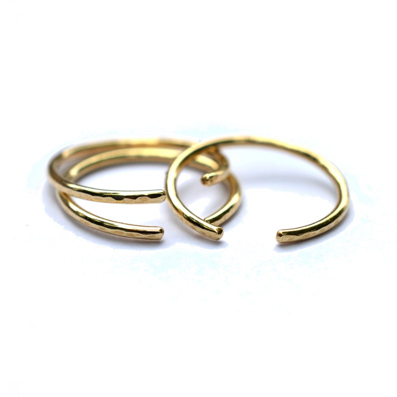 Gold Cuff Ring, Open Band Midi Ring, Stackable Rings, SINGLE RING HSRCUFF image 3