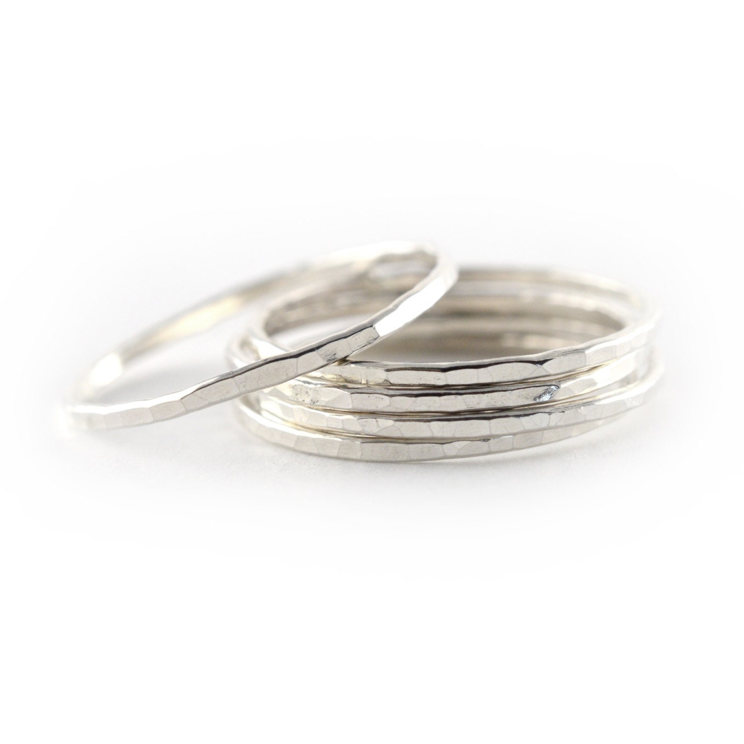 Silver Stacking Ring Set of 5, Gold Stackable Rings HSR18-5