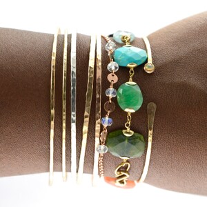 Rose Gold Dainty Chain Bracelet, Delicate Beaded Bracelet, Birthstone Wish Bracelet, Custom Gifts for Her image 7