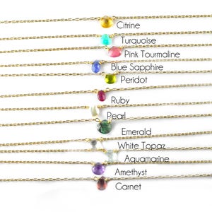 Delicate Gemstone Necklace, Petite Raw Gemstone Necklace, Tiny Birthstone Jewelry, Layering Necklace NSGP5 image 6