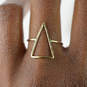 Large Triangle Ring, Gold Arrow Ring, Geomtric Jewelry SYMBOL RDLTRI image 3