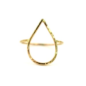 Tear Drop Ring, Hammered Rain Drop, Marquis Ring SYMBOL RDLTEAR image 3