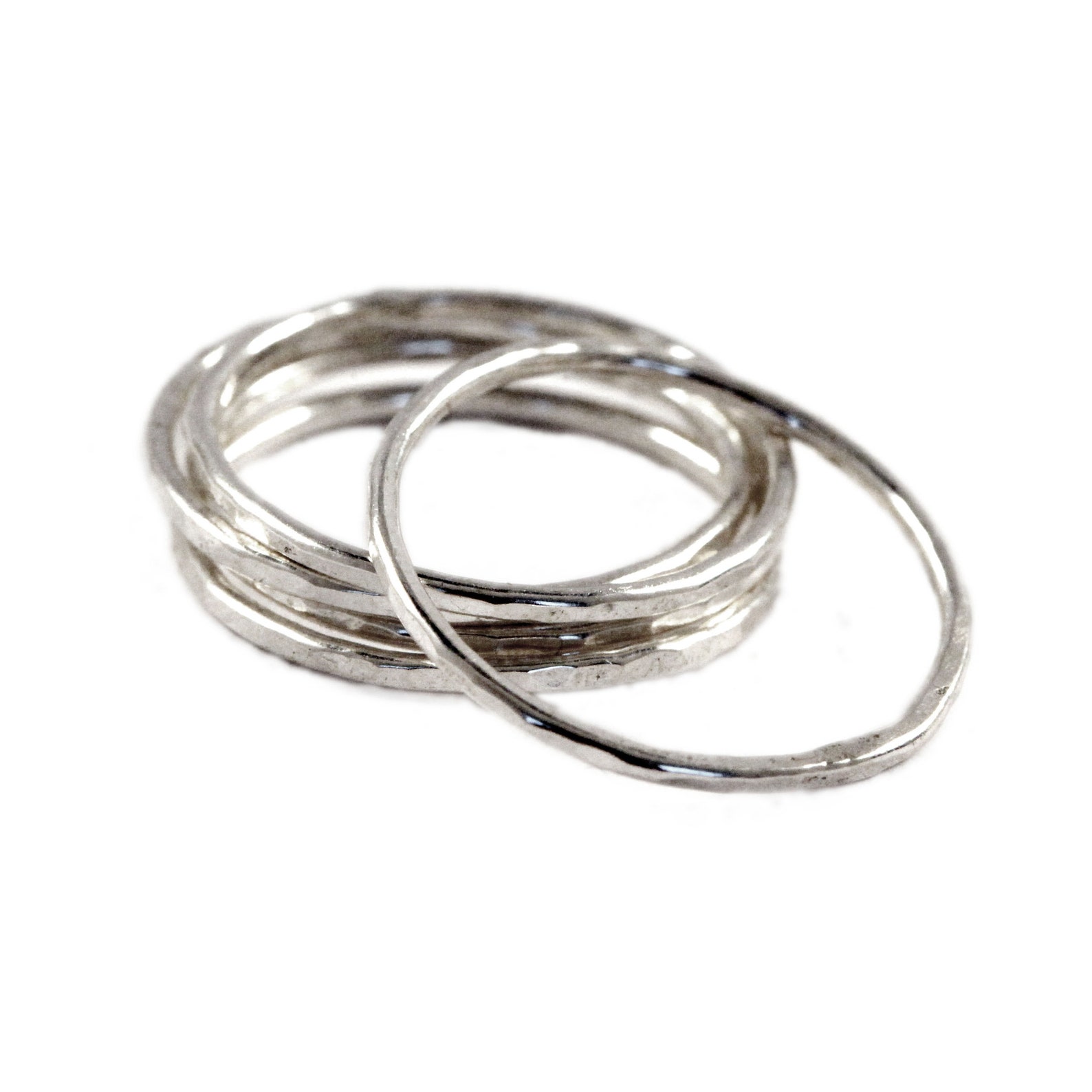 Anello Sottile In Argento Sterling Con Rodio 1Mm Impilabile E - S