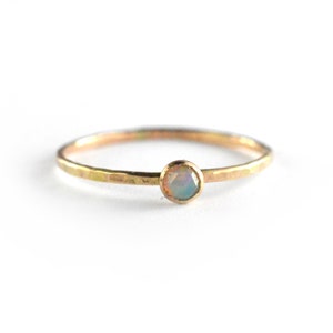 Tiny Birthstone Stacking Ring, Petite Gemstone Ring, Mothers Ring, Gold Stack Ring SGRROS-G image 2