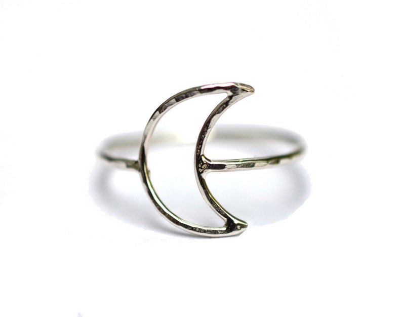 Astrology Symbol Half Moon Ring Gifts for Her SYMBOL RDMOON Crescent Moon Ring Moon Phase Ring