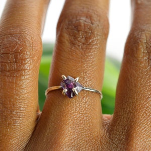 Raw Amethyst Slice Ring