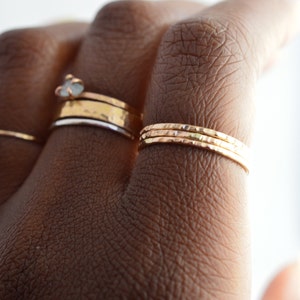 Skinny Stacking Rings, Tree Bark Stackable Midi Ring, SINGLE RING HSRBARK image 5