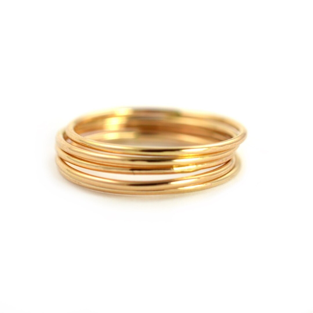 Gold Ring Set of 5, Skinny Stackable Midi Rings - STR20-G5 - Etsy