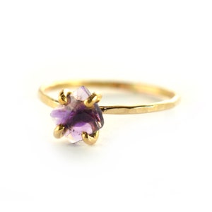 Raw Amethyst Slice Ring