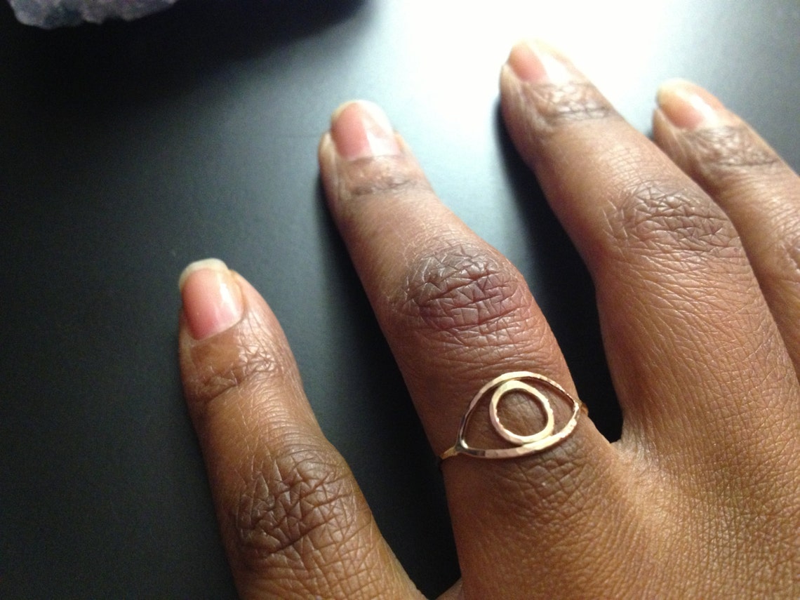Hammered Eye Ring All Seeing Eye Ring Forefinger Knuckle or Etsy