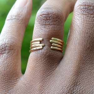 Gold Cuff Ring, Open Band Midi Ring, Stackable Rings, SINGLE RING HSRCUFF image 4