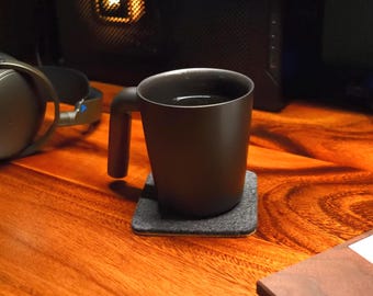 Wool & Cork Coaster Set of 4 | Handmade Modern Drink Coasters | Desk, Coffee Table Protection