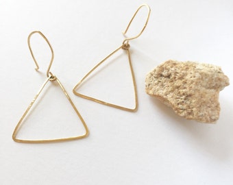 minimalist earrings, simple GOLD earrings, thin gold earrings, geometric earrings, triangle earrings, delicate earrings, lightweight earring