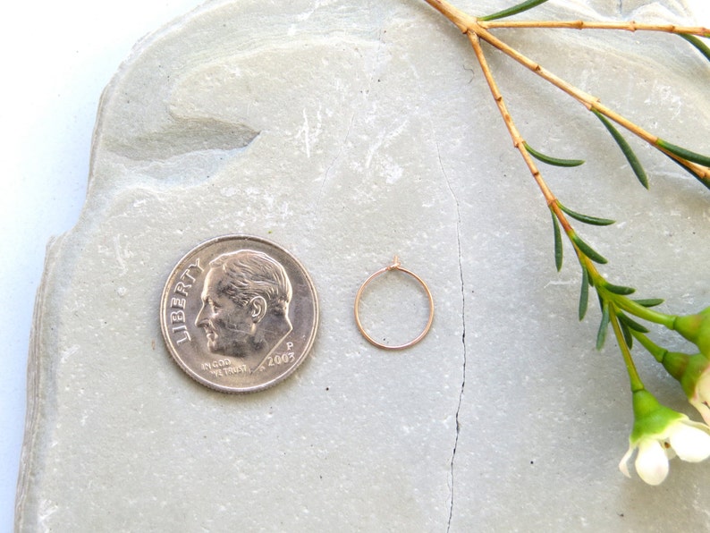 thin ROSE GOLD nose ring, thin rose gold nose hoop, rose gold nose ring, thin nose hoop, thin nose ring, 26g nose hoop, BIPOC owned shop image 3