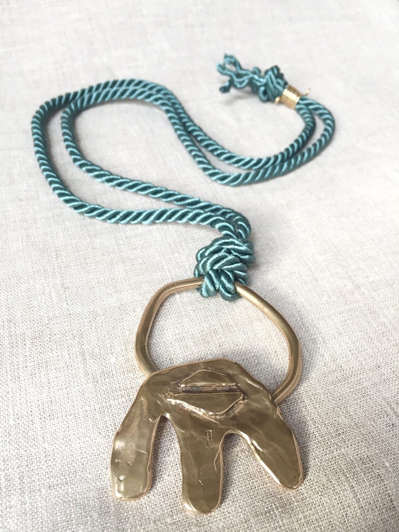 gold statement necklace, fiber necklace, long necklace, bronze necklace, pendant necklace image 3