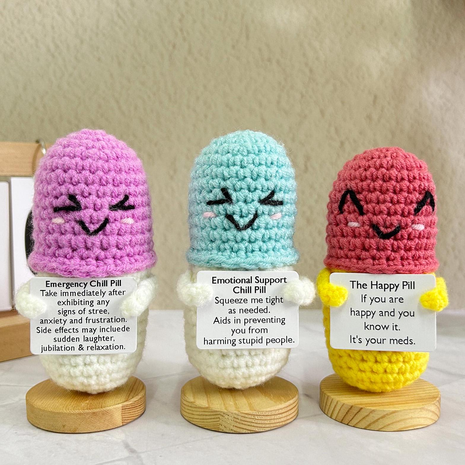 Handmade Crochet Cold Pill, Emotional Support Gift,psychological Health ...