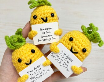 Bulk Crochet Pineapple,Fine Pineapple,Positive Pineapple,Amigurumi Fruit,Encourage Gift,Office Desk Decor,Gifts For Friend/Team
