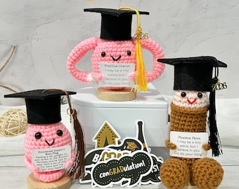 2026 Graduation Crochet Gift Set-Uterus/Penis/Butt Plug,Emotional Support Grad Doll,Fun Graduation Keepsake,2026 Graduation Gift for Her/Him
