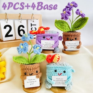 Cute Crochet Dumpster Fire&Forget-Me-Not Flower,Emotional Support Gift,Burning Trash Can,Thank You Gift, Crochet Flowers,Positive Gift