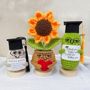 Graduation Crochet Pickle/Potato/Sunflower,Handmade Knitted Graduation Decor,Class of 2026 Graduation Keepsake,Graduation Gift for Her/Him