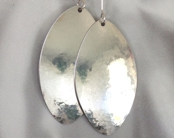 Maranda Signature Silver Aluminum Oval Dangly Earrings