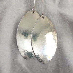 Maranda Signature Silver Aluminum Oval Dangly Earrings