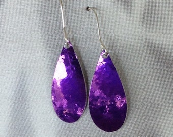 Purple Rain Drop Small Aluminum Danglies