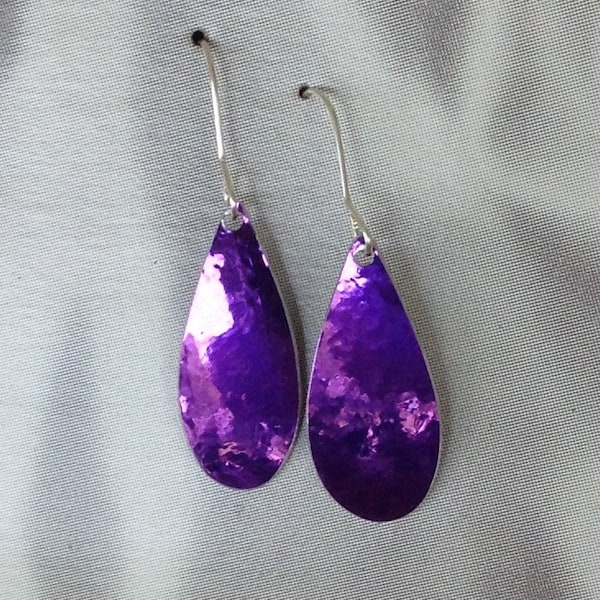 Purple Rain Drop Small Aluminum Danglies