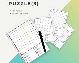 Ultimate Kids&#39; Word Search Puzzle Collection: &gt;80Fun Puzzles - Instant PDF Download