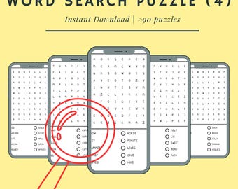 Ultimate Kids&#39; Word Search Puzzle Collection: &gt;90 Fun Puzzles - Instant PDF Download