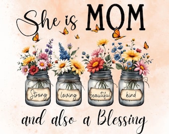 She is Mom Blessing Gift Box, Flower mug, mousepad and glass can
