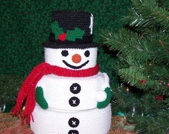 Snowman Treasure Tower PDF Crochet pattern