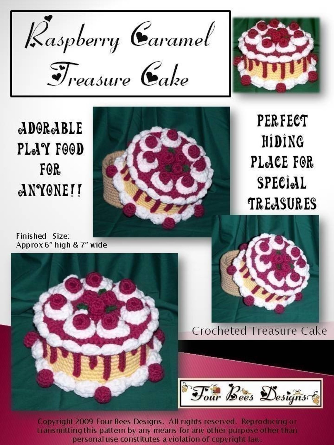 Raspberry Treasure Raspberry Caramel Treasure Cake PDF Crochet Pattern - Etsy