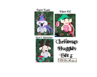 Christmas Huggles Set 3 Ornaments PDF crochet