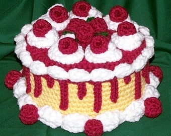 Raspberry Caramel Treasure Cake PDF Crochet Pattern