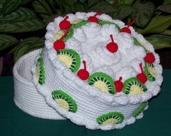 Kiwi Cherry Treasure Cake PDF Crochet Pattern