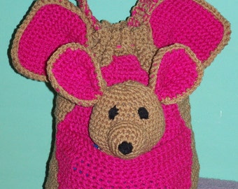 Kanga-Rou & Baby-Tou PJ Bag with Puppet PDF Crochet Pattern