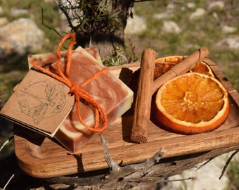 Orange Cinnamon Handmade Soap - Sensitive and Dry Skin - Organic