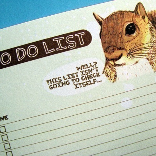 Irreverent Squirrel To Do List memo pad (50 sheets)