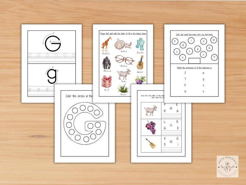 Letter G Tracing Worksheets: Homeschool Printable (PDF) - Etsy