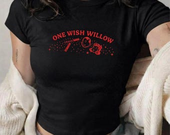 Camiseta infantil bordada do filme Obsession, regata One Wish Willow, blusa bordada de terror e suspense, produto oficial do filme, roupa de Halloween