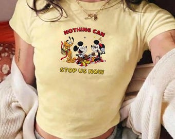 Camiseta sin mangas bordada de Mickey, Minnie y Pluto, camiseta infantil de Disney "Nothing Can Stop Us Now", atuendo para el Reino Mágico de Walt Disney World, viaje de vacaciones a Disneyland.