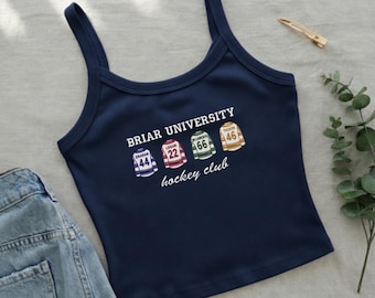 Briar University Hockey Club Embroidered Tank Top, Graham Di Laurentis Logan Tucker Crop Top, Briar U Baby Tee, Romance Reader, Bookish Gift